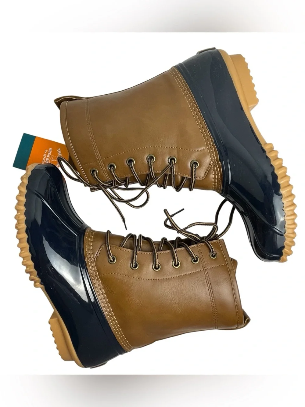 Sporto NWT The Original Duck Ariel Rain Snow Boot Lace Up Plaid Lined Sz 7.5 M